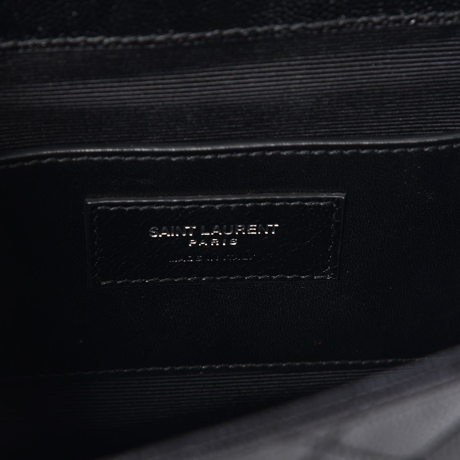 Saint Laurent Grain De Poudre Textured Mixed Matelasse Triquilt Medium Monogram Satchel Black 6 of 7