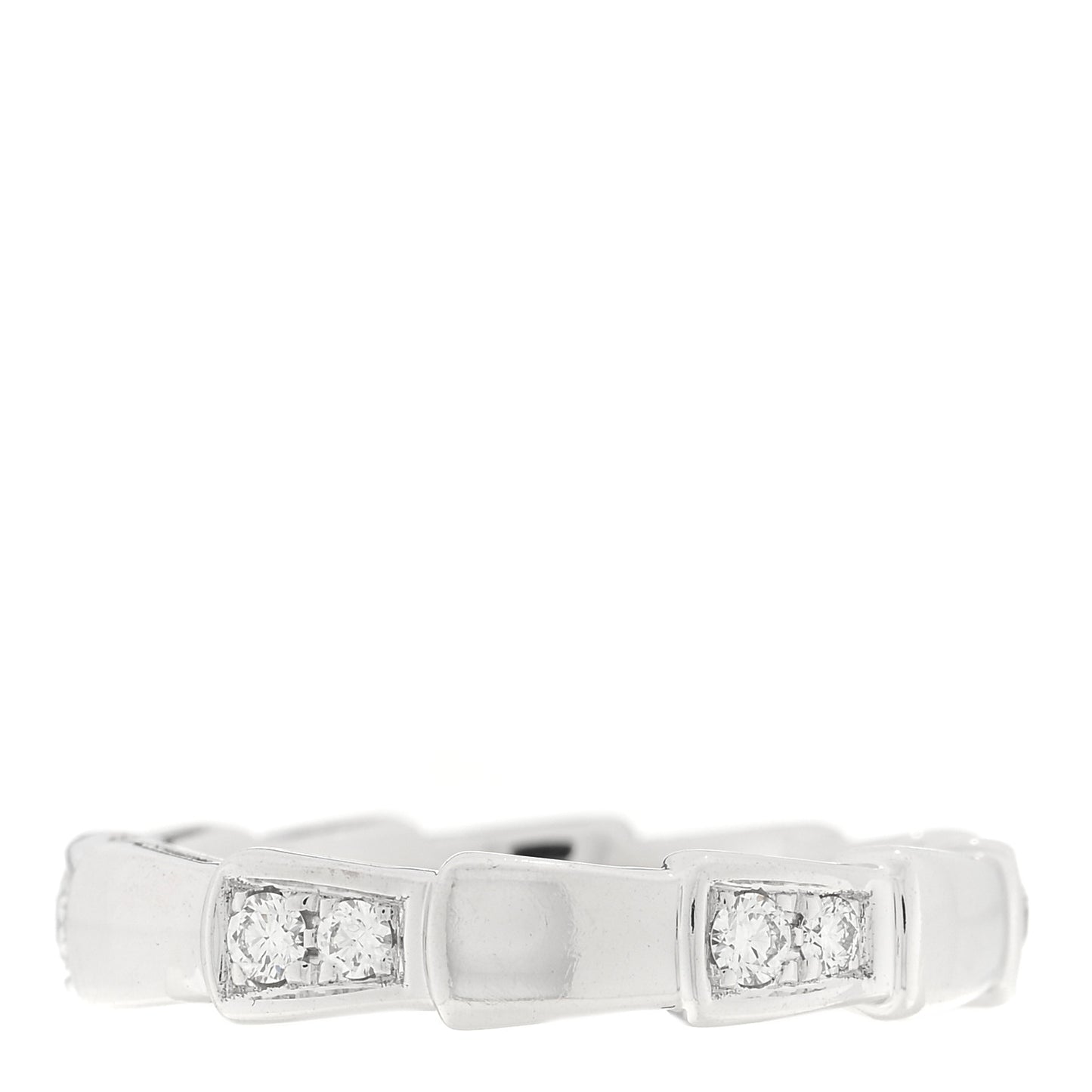 18K White Gold Diamond Serpenti Viper Band Ring 46 3.75