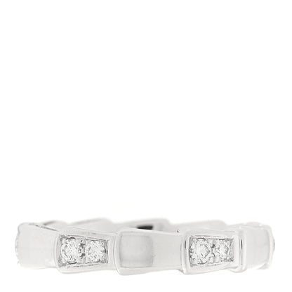 Bulgari 18K White Gold Diamond Serpenti Viper Band Ring 46 3.75 3 of 4