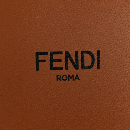 Fendi Calfskin FF Embossed Pearland Slide Sandals 37.5 Tobacco Moro 7 of 8