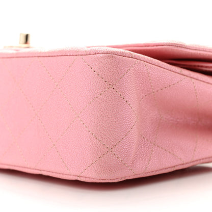 Chanel Iridescent Caviar Quilted Medium Double Flap Rose Pink 10 of 10