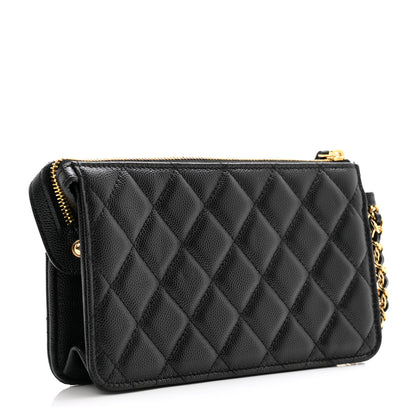 Chanel Caviar Quilted Polly Pocket Pouch Black 3 of 10