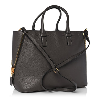 Tom Ford Pebbled Calfskin Medium Jennifer Zip Tote Graphite 3 of 9