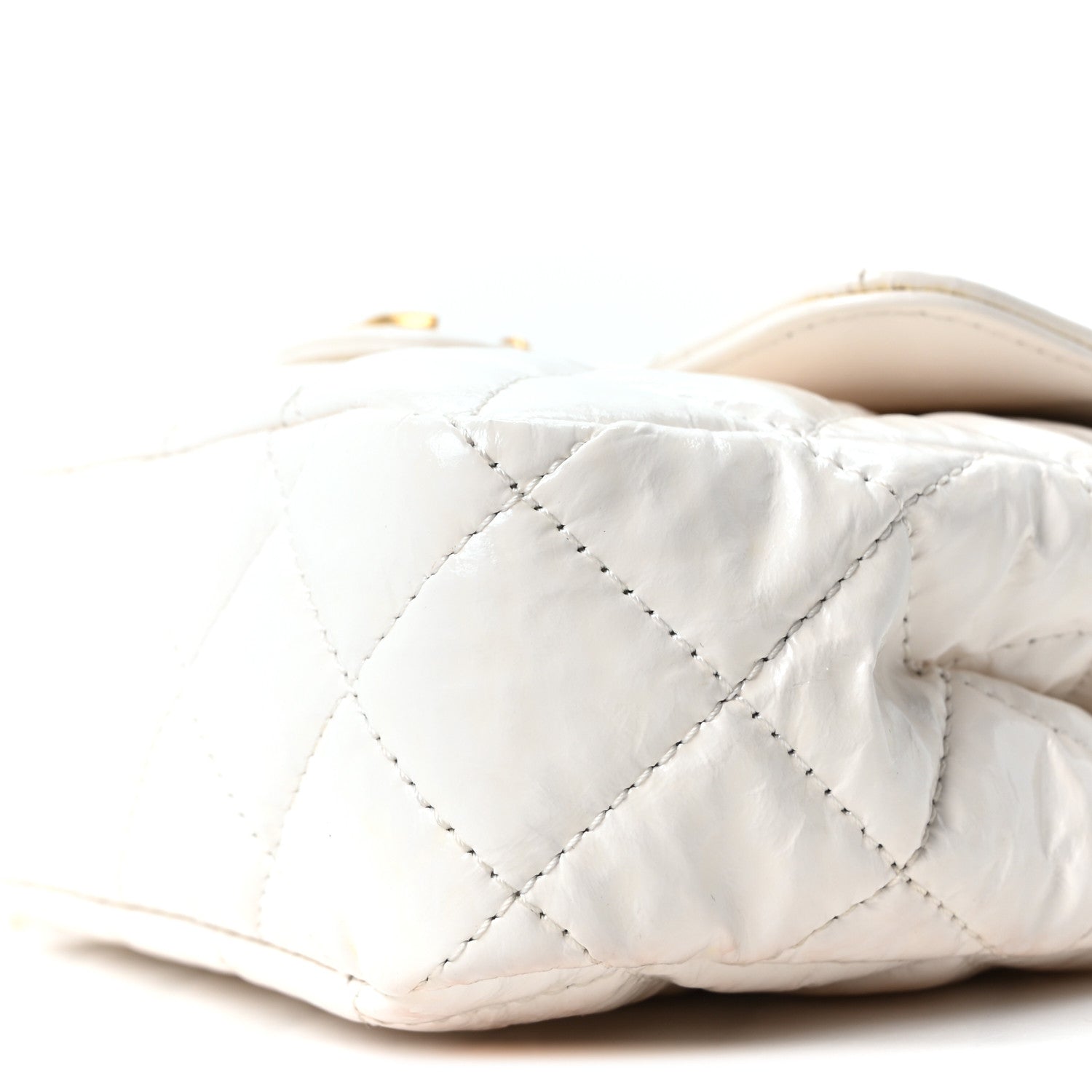 Chanel Shiny Crumpled Calfskin Quilted Small Wavy CC Hobo White 10 of 10
