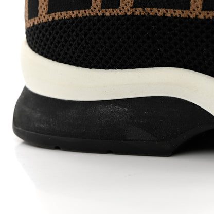 Fendi Stretch Yarn FF Stiff Band Rockoko Sneakers 38 Black White Tobacco 9 of 13