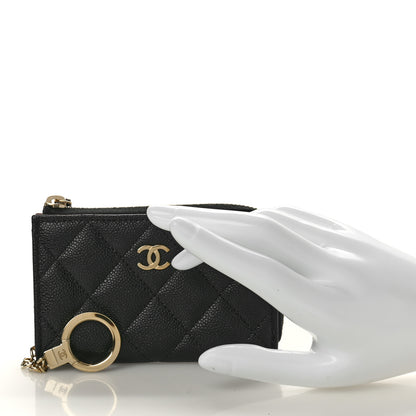 Chanel Caviar Quilted Zipped Key Holder Case Black 2 of 7