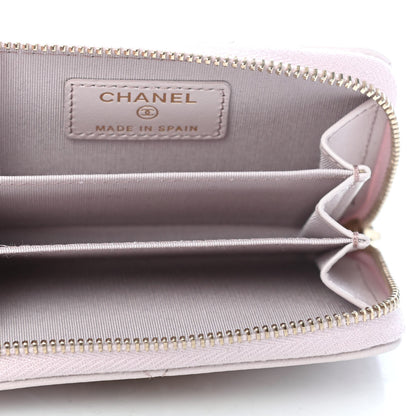 Chanel Lambskin Quilted Chanel 19 Zip Around Coin Purse Wallet Light Pink 4 of 4