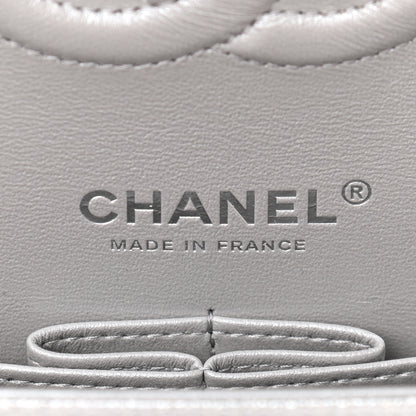 Chanel Glittered Metallic Caviar Quilted Medium Double Flap Silver 6 of 9