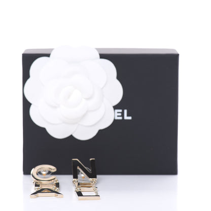 Chanel Metal Cha-Nel Logo Drop Earrings Gold 5 of 5