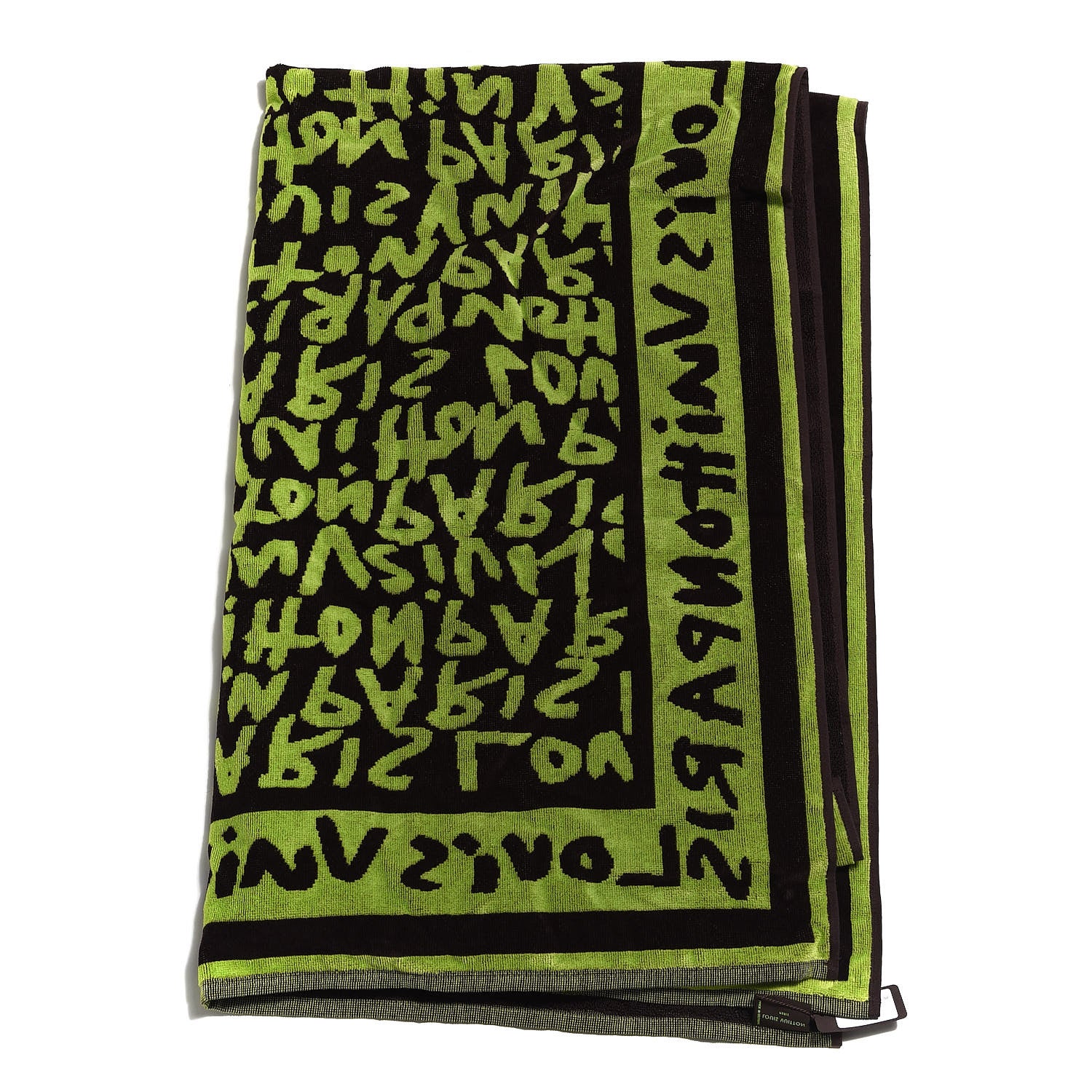 Louis Vuitton Cotton Monogram Graffiti Beach Towel Green 2 of 3