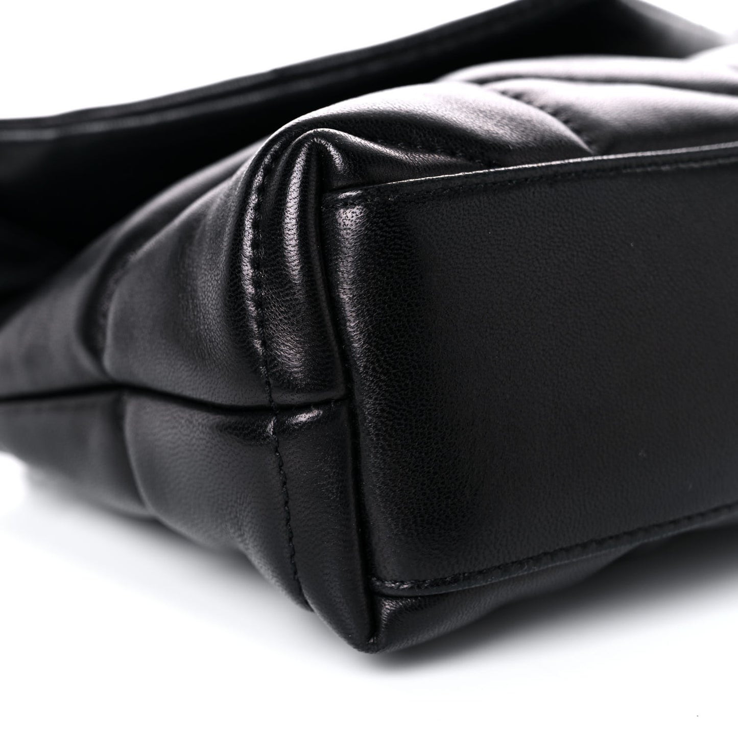 Lambskin Quilted Toy Loulou Puffer Monogram Chain Satchel Black