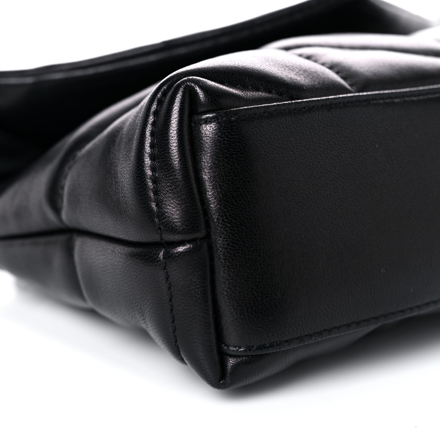 Saint Laurent Lambskin Quilted Toy Loulou Puffer Monogram Chain Satchel Black 8 of 10