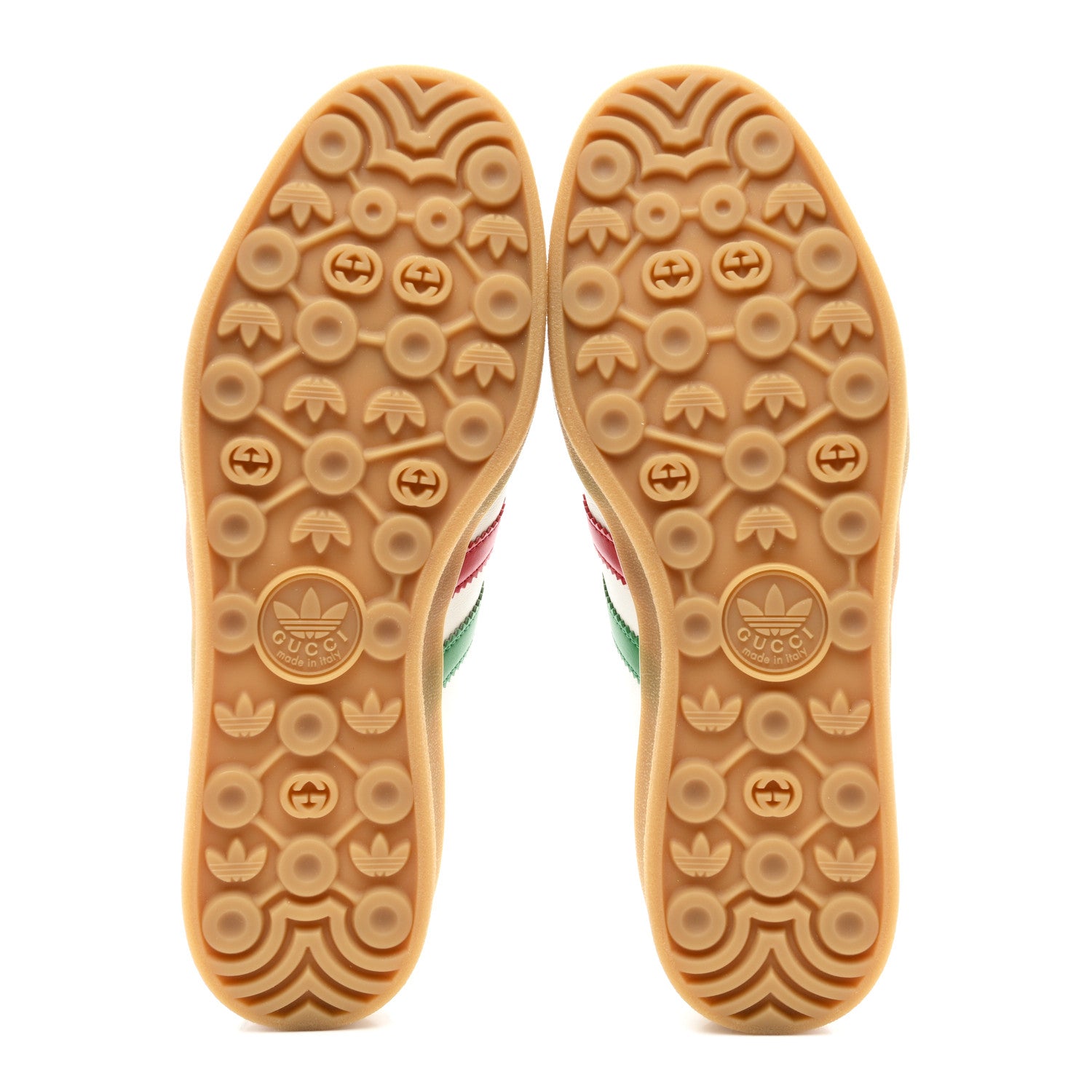 Gucci X ADIDAS Suede Madeira Demetra Mens Gazelle Sneakers 9.5 Oatmeal White New Shamarock Hibiscus Red 5 of 8