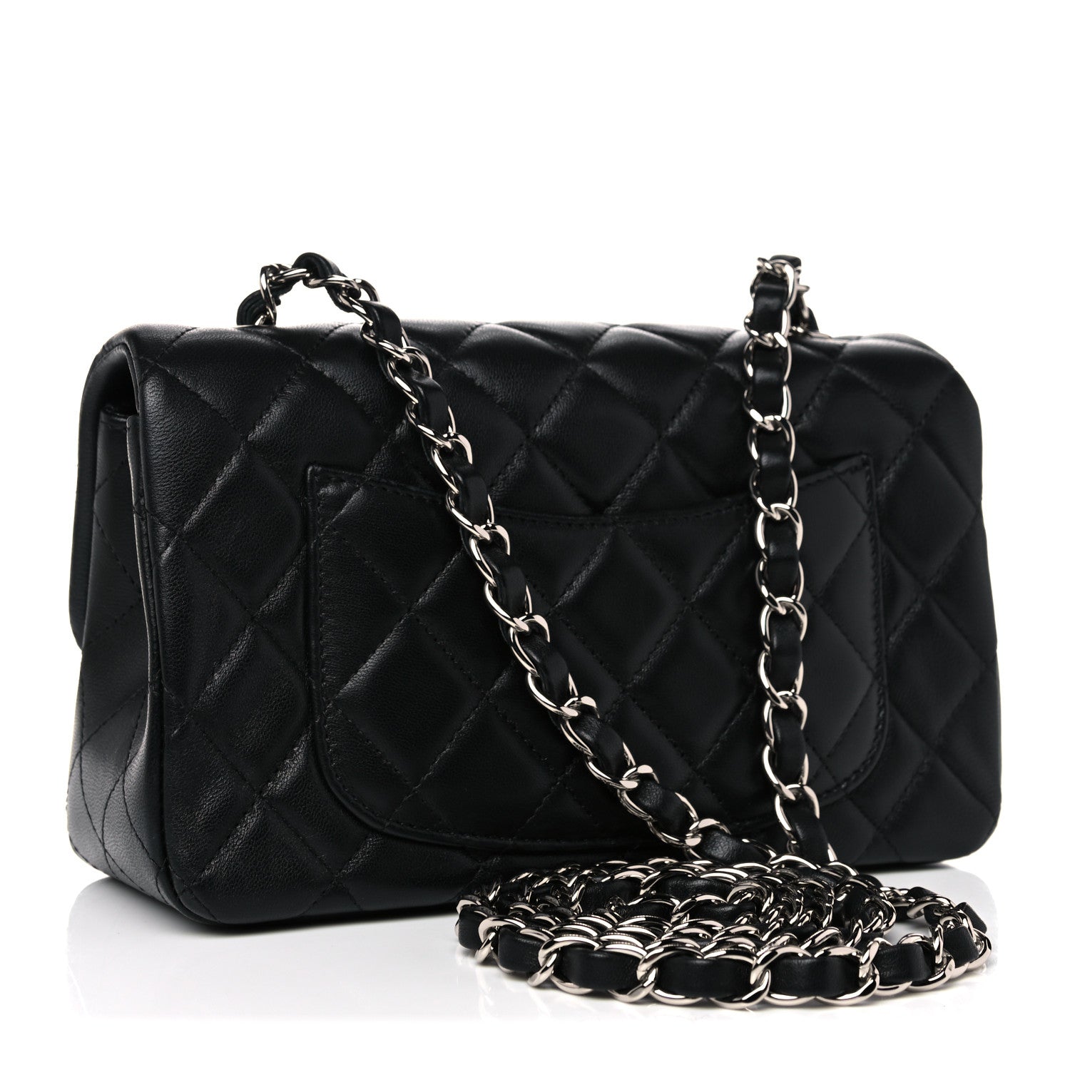 Chanel Lambskin Quilted Mini Rectangular Flap Black 3 of 11