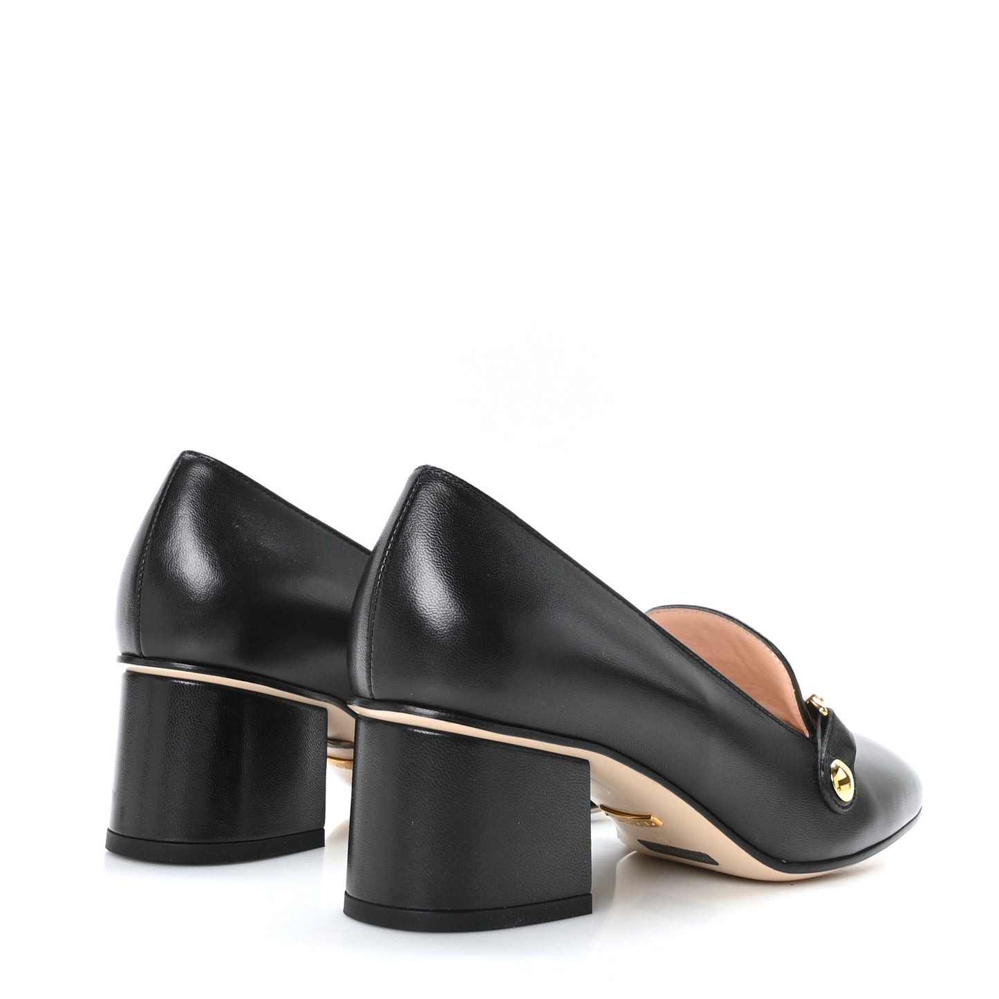Malaga Kid Sylvie Web Chain Mid Heel Loafers 36 Black
