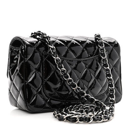 Chanel Patent Calfskin Quilted Mini Rectangular Flap Black 3 of 11