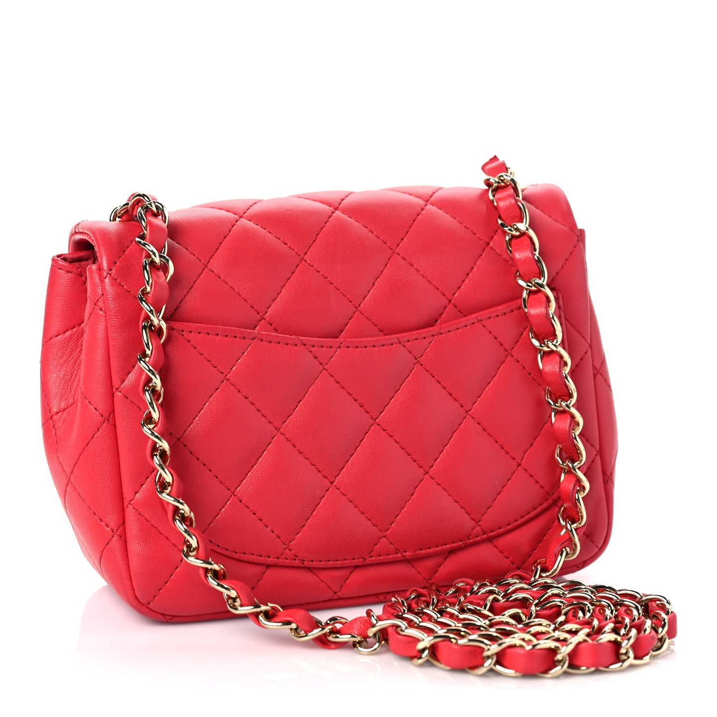Lambskin Quilted Mini Square Flap Pink