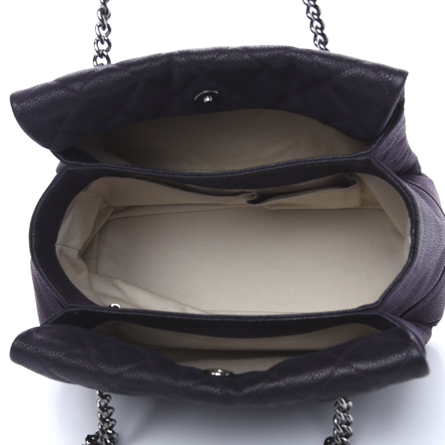 Chanel Iridescent Caviar Quilted Lady Pearly Tote Purple 5 of 13