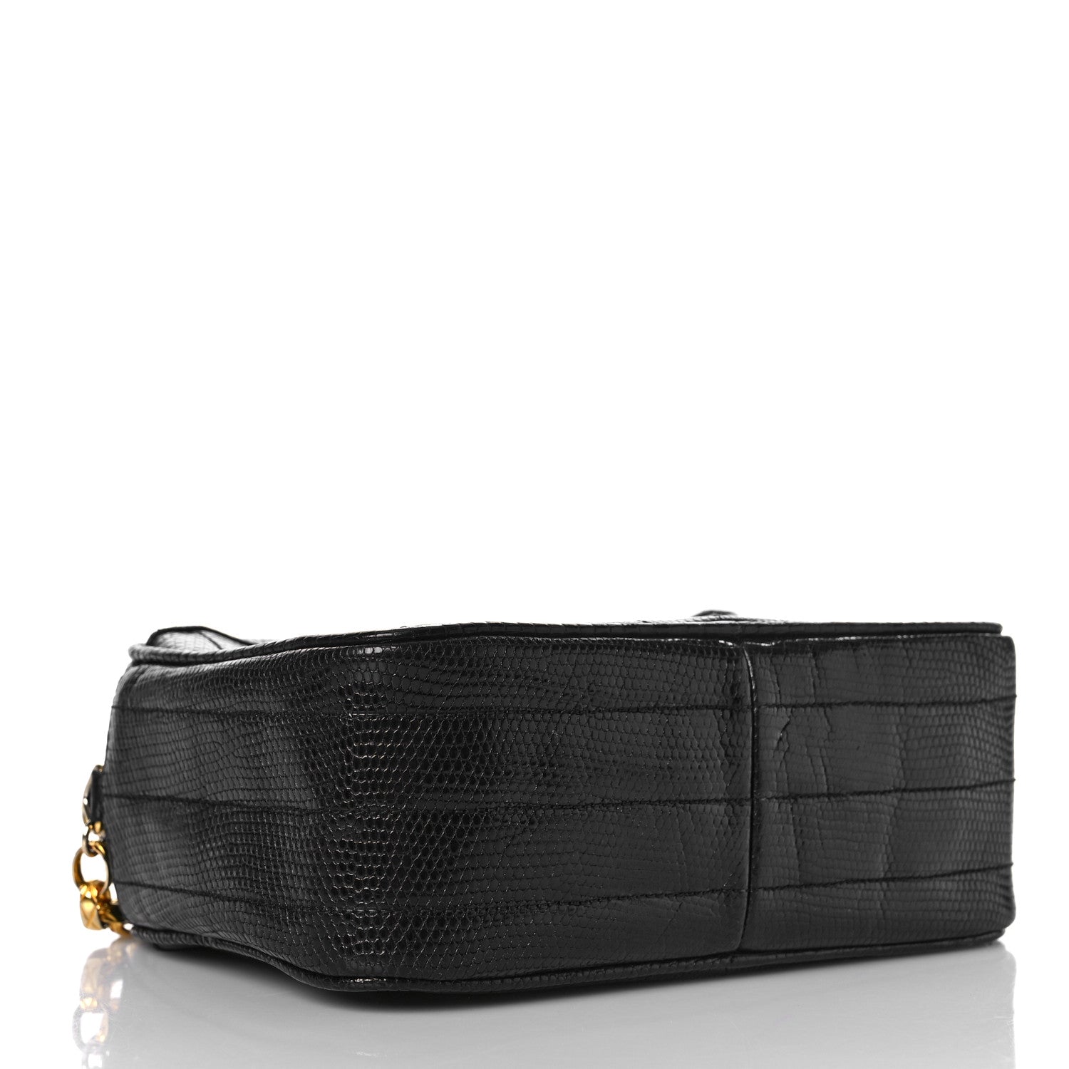 Chanel Lizard Quilted Small Tassel Camera Case Black 4 of 11
