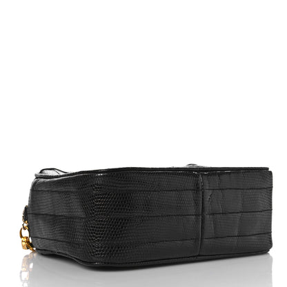 Chanel Lizard Quilted Small Tassel Camera Case Black 4 of 11