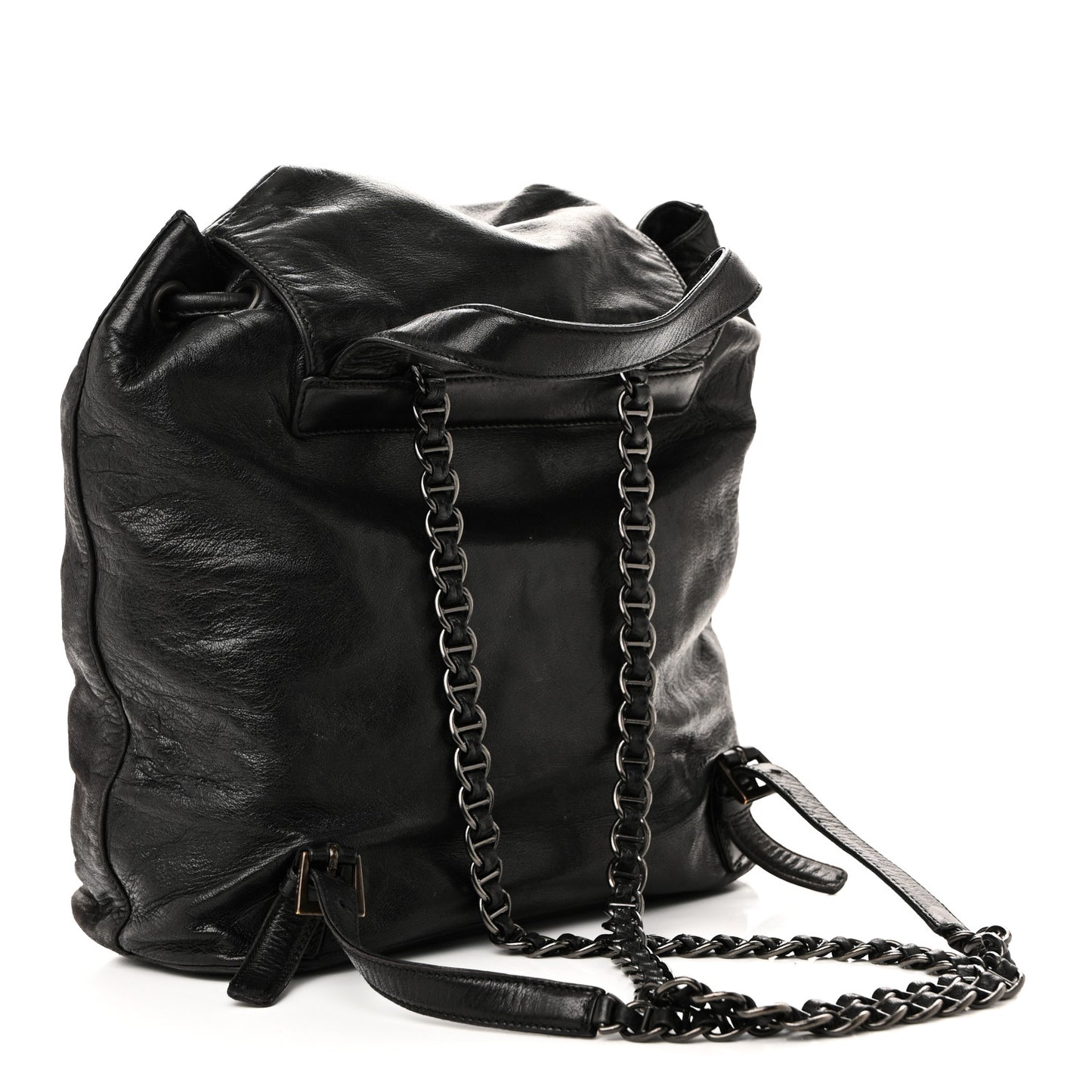 Soft Calfskin Cinch Backpack Black