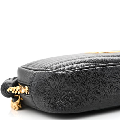 Saint Laurent Grain De Poudre Matelasse Monogram Mini Lou Camera Bag Black 9 of 12