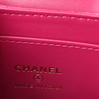 Chanel Shiny Aged Calfskin Quilted Mini Nano Kelly Shopper Dark Pink 6 of 11