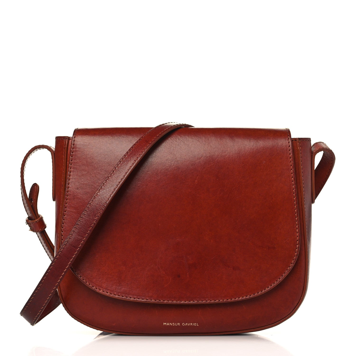 Mansur Gavriel Calfskin Crossbody Bag Saddle 1 of 12