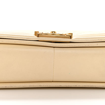 Chanel Lambskin Quilted Medium Boy Flap Light Beige 16 of 29