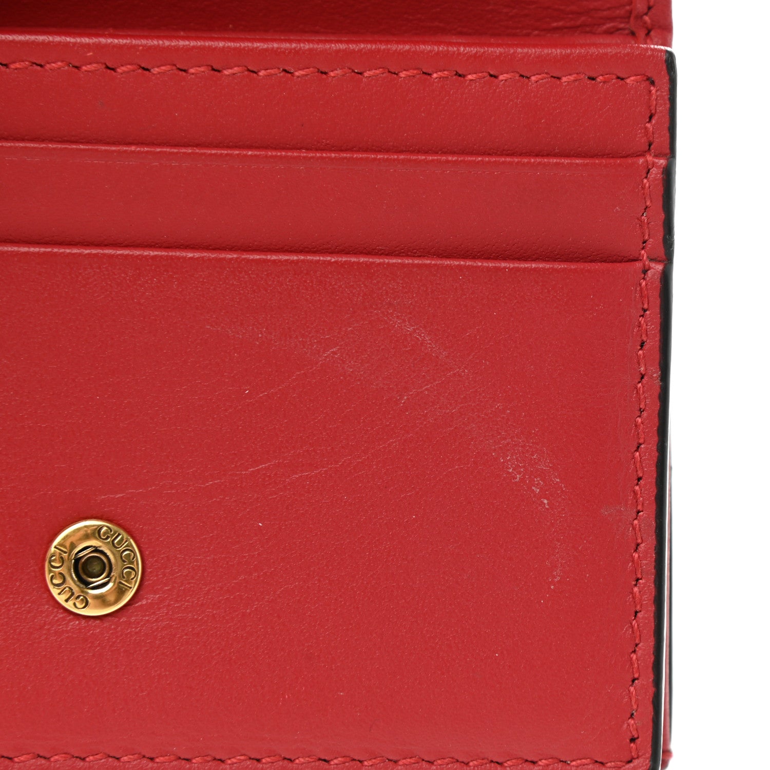 Gucci GG Supreme Monogram Cherry Embellished Card Case Wallet Hibiscus Red 8 of 8