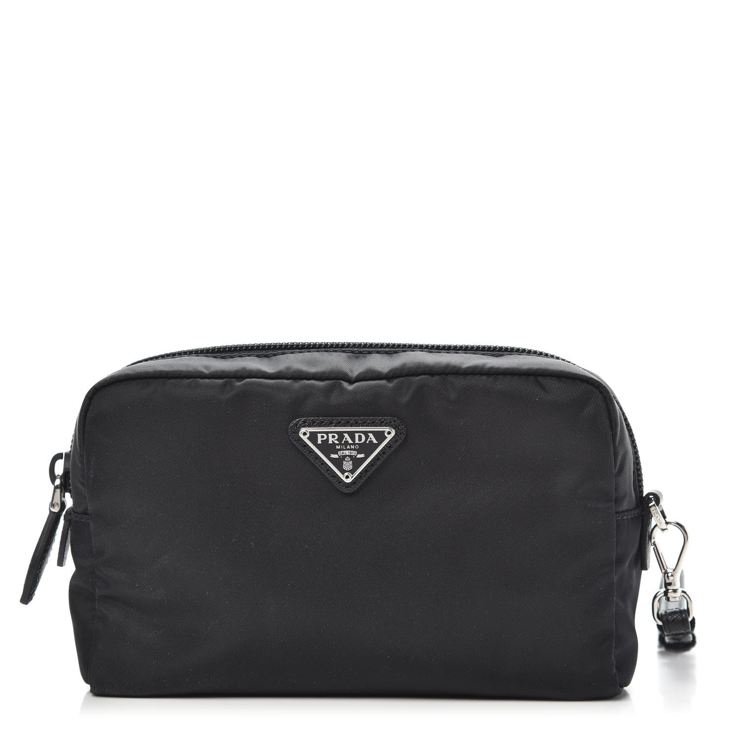 Prada Tessuto Nylon Saffiano Wristlet Black 1 of 8