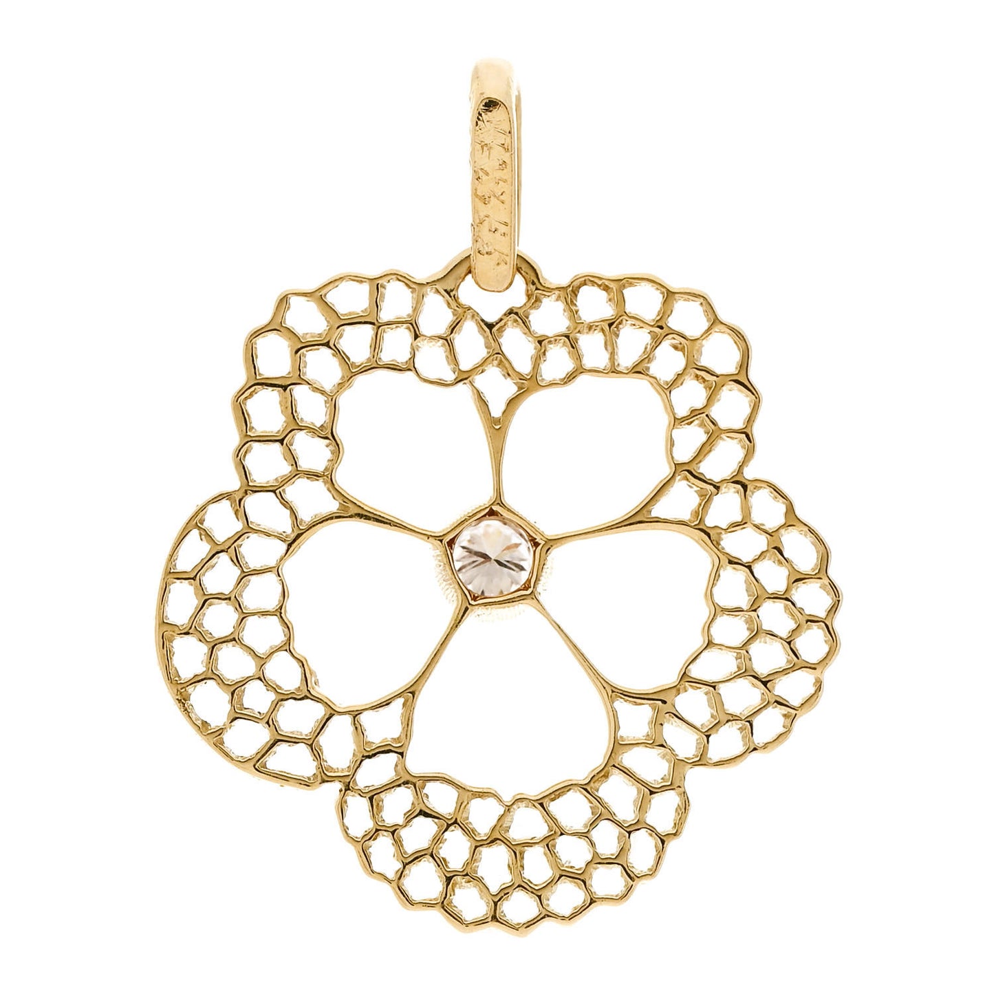 18K Yellow Gold Diamond Flower Pendant