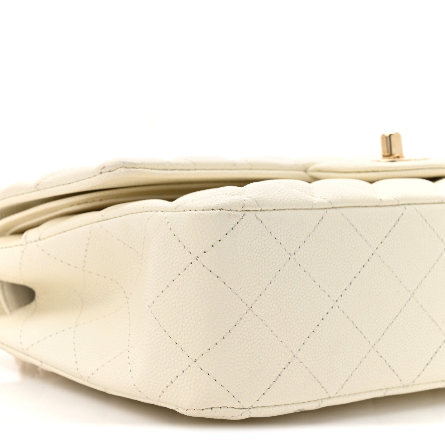 Chanel Caviar Quilted Medium Double Flap White 10 of 14