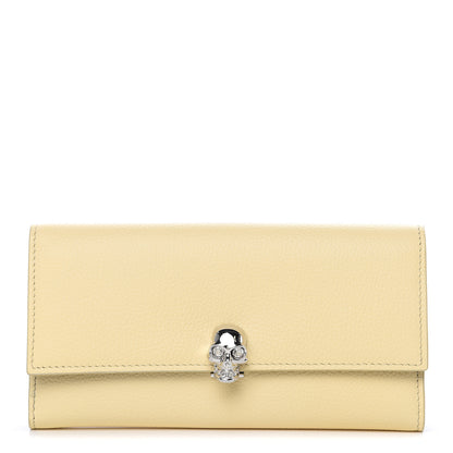 Alexander McQueen Calfskin Skull Continental Wallet Light Yellow 1 of 8