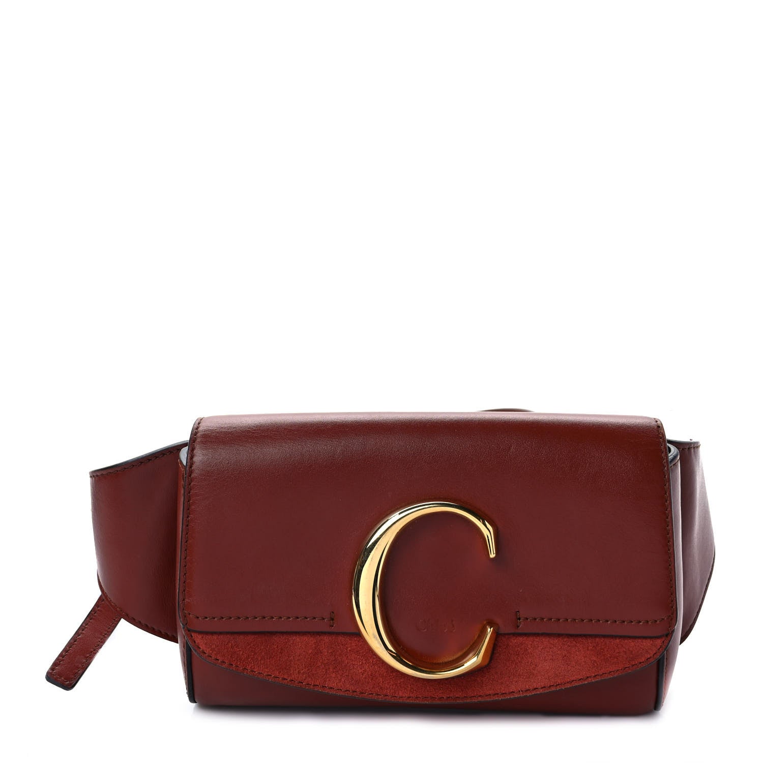 Chloe Calfskin Suede C Belt Bag Sepia Brown 1 of 9