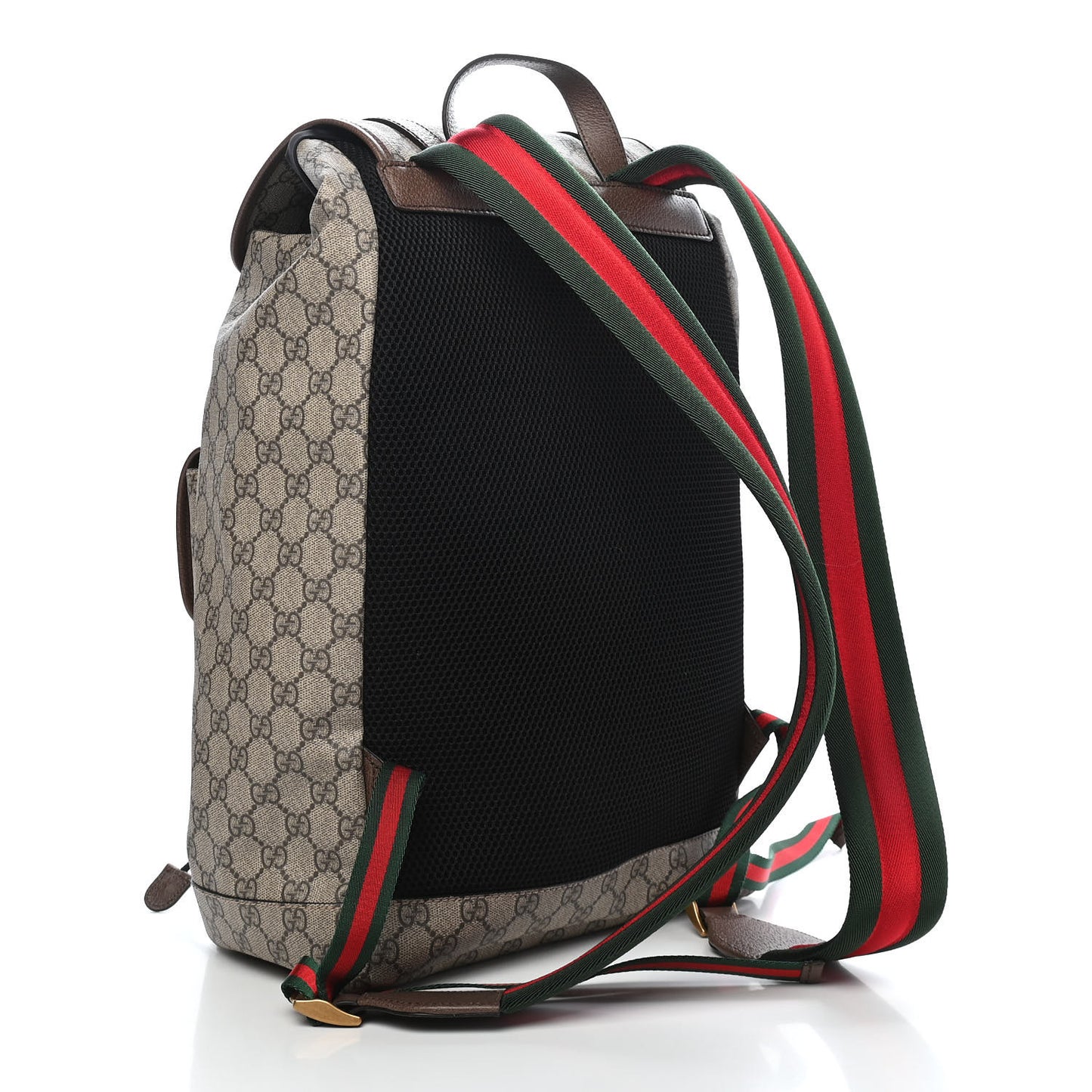 Soft GG Supreme Monogram Neo Vintage Double Buckle Backpack Beige New Acero Crop