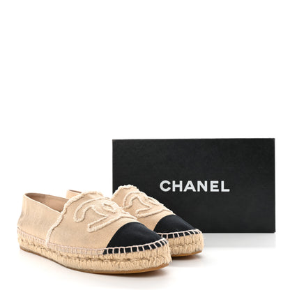 Chanel Linen CC Espadrilles 40 Beige Black 11 of 11