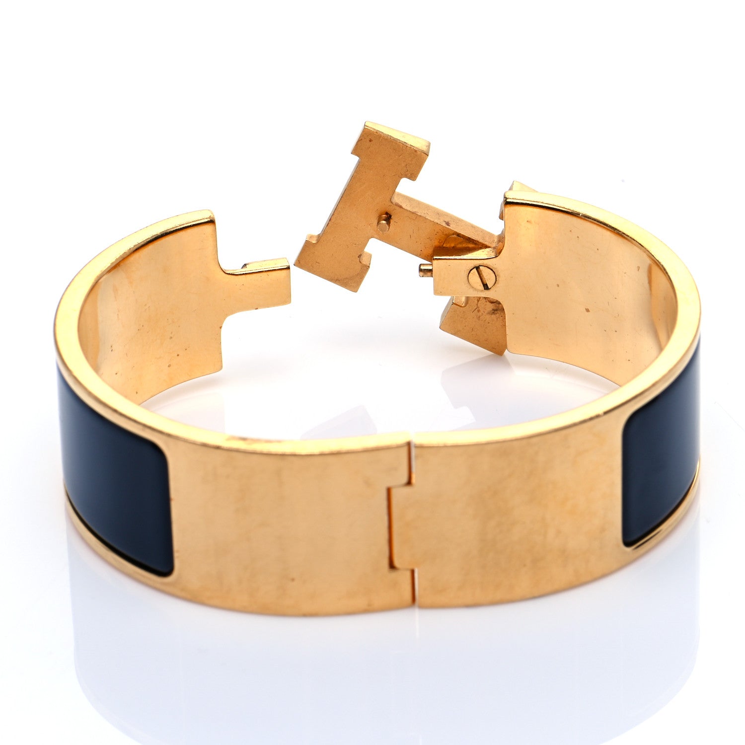 Hermes Enamel Wide Clic Clac H Bracelet Black 5 of 6