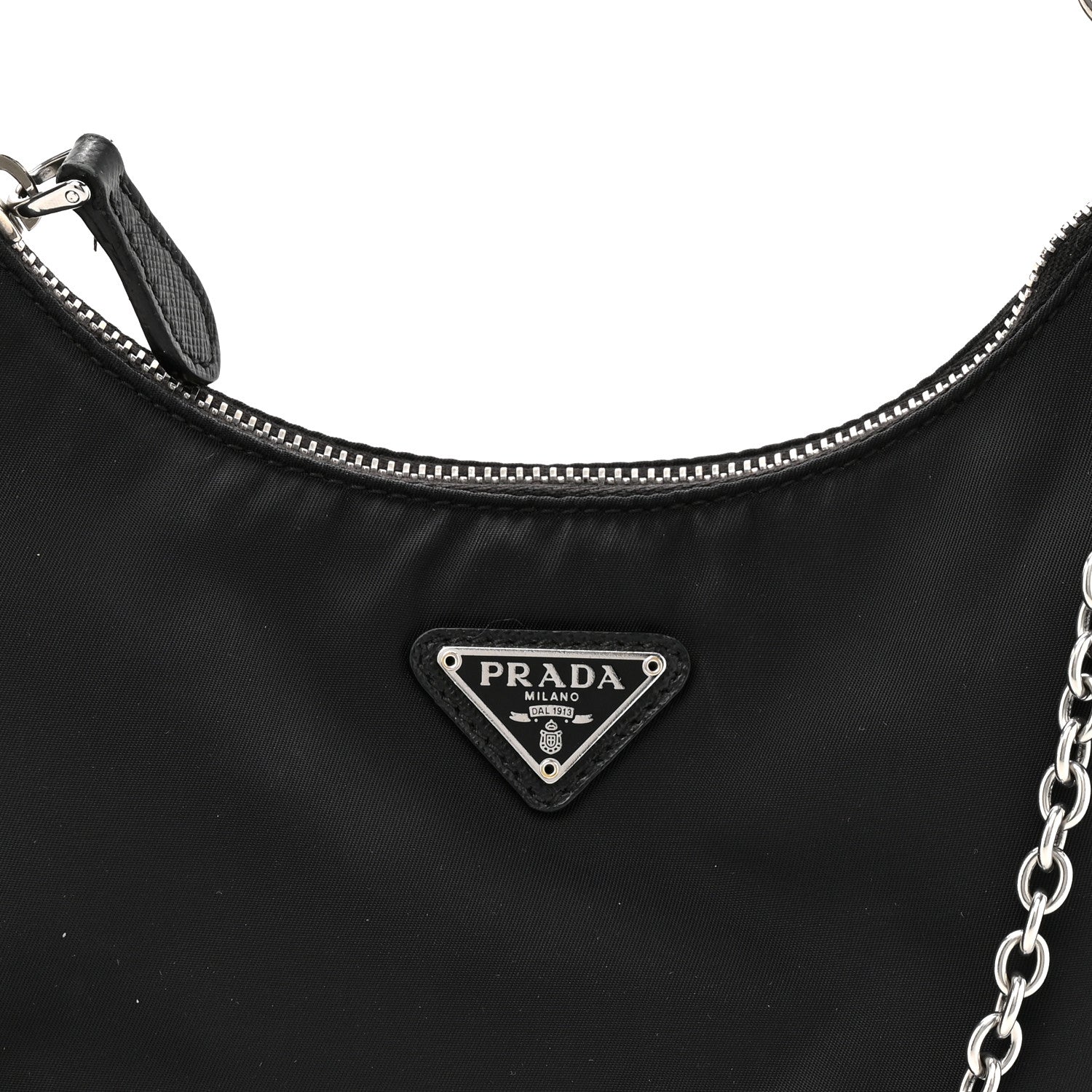Prada Nylon Re-Edition 2005 Shoulder Bag Black 7 of 13