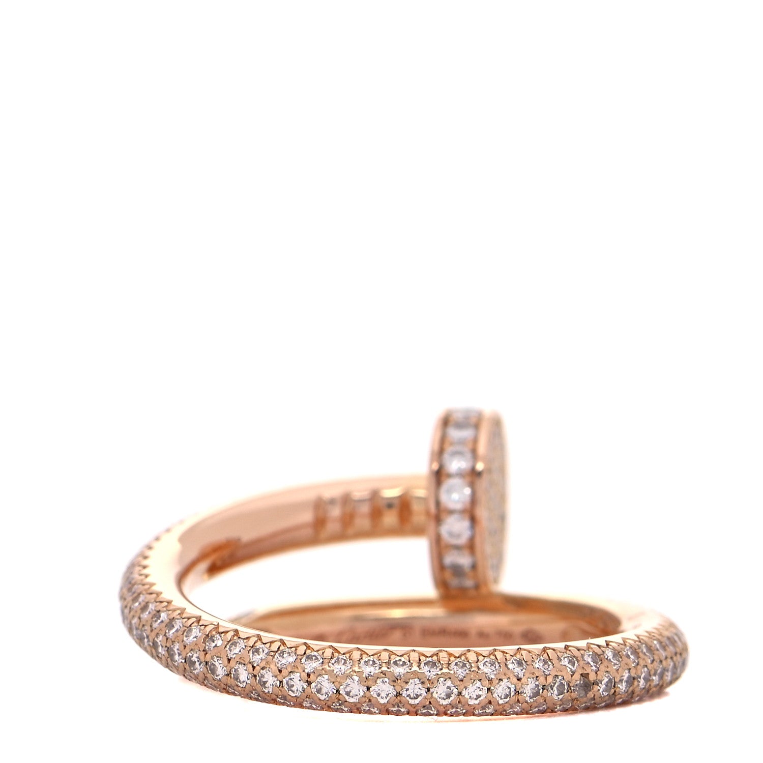 Cartier 18K Pink Gold Diamond Juste Un Clou Full Paved Ring 51 5.75 3 of 5