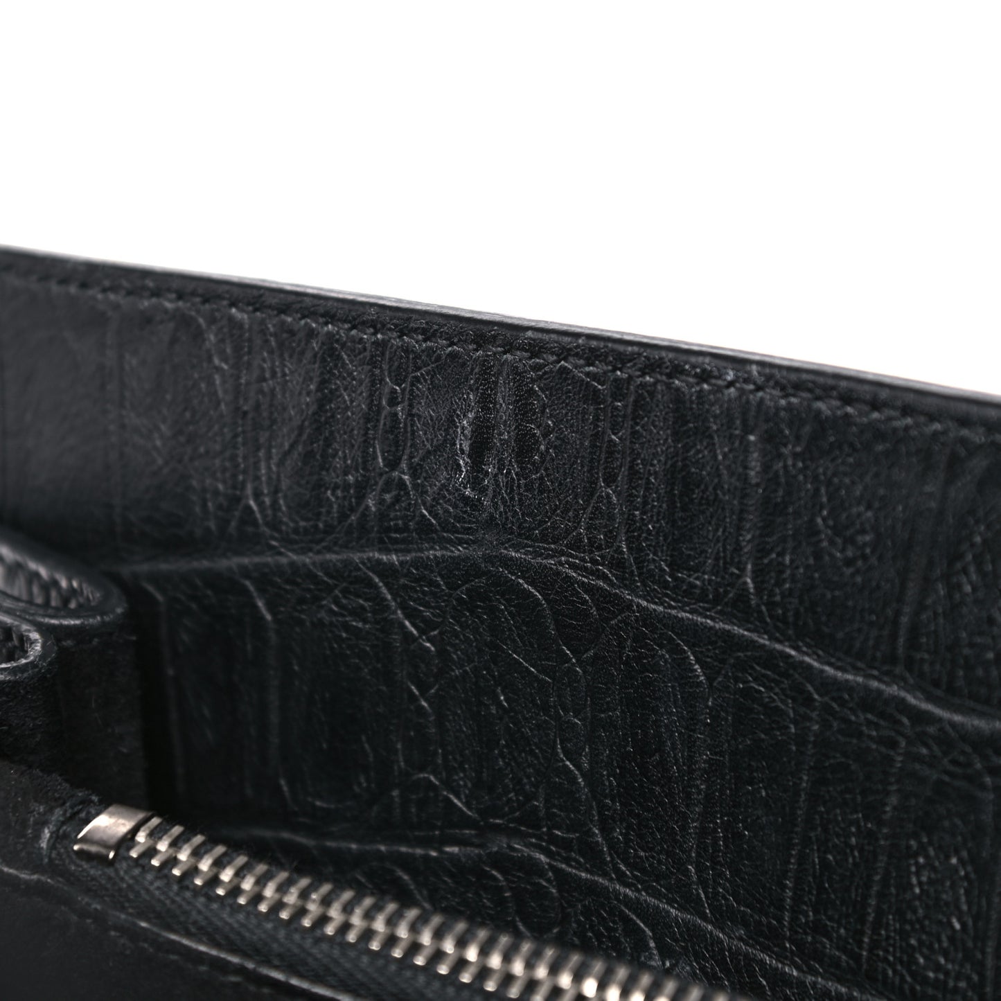 Calfskin Crocodile Embossed Small Sac de Jour Black