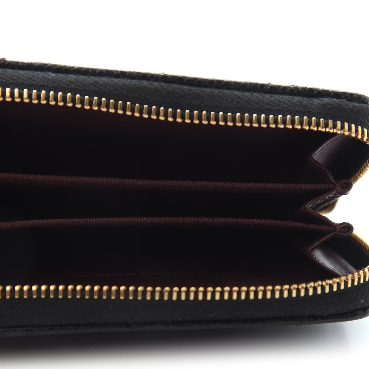 Caviar Quilted Zip Coin Purse Black