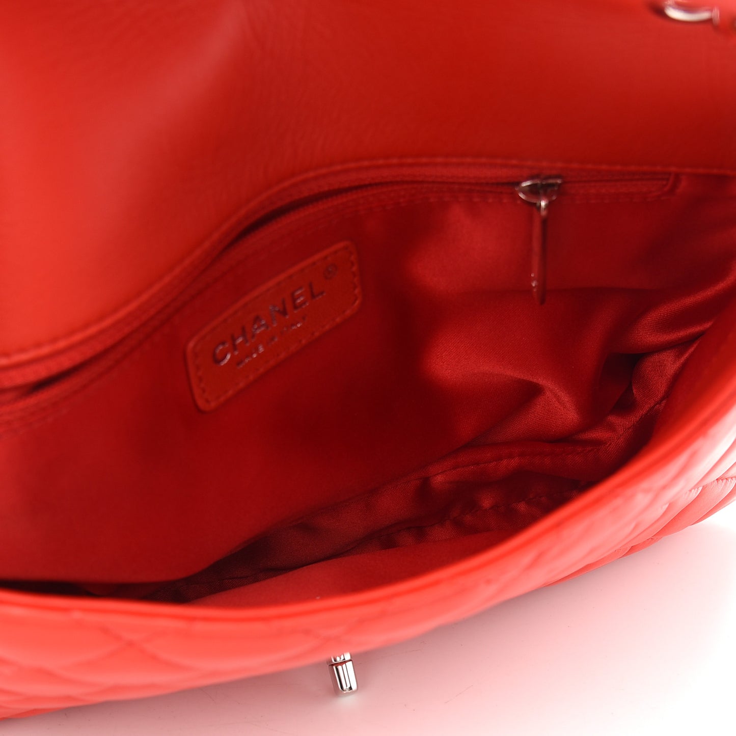 Calfskin Quilted Tender Touch Flap Bag Red