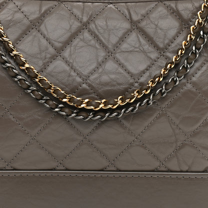 Chanel Aged Calfskin Quilted Medium Gabrielle Hobo Grey 8 of 8