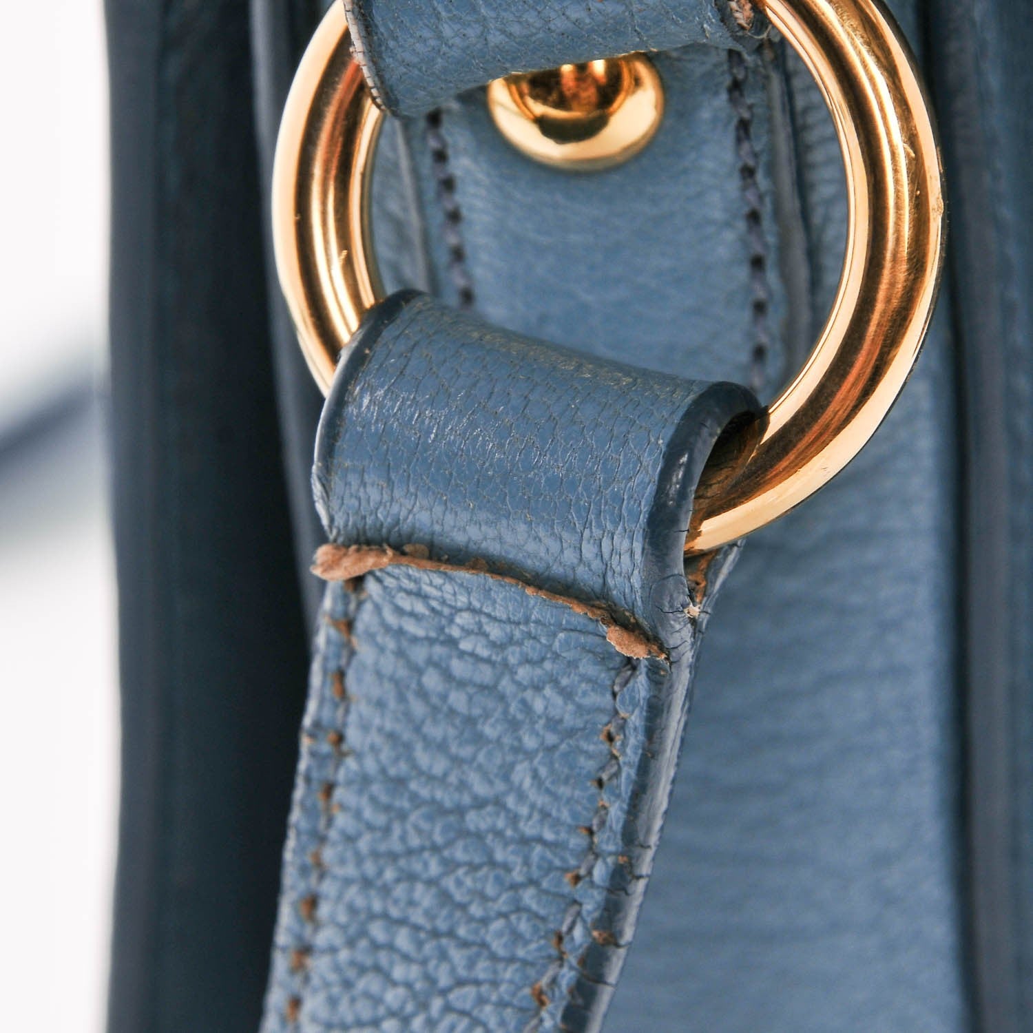 Miu Miu Goatskin Madras Shoulder Bag Azzurro 8 of 8