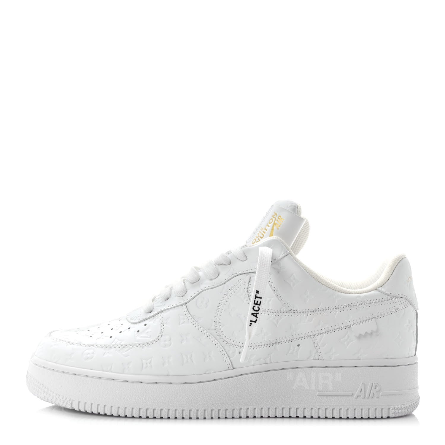 Louis Vuitton X NIKE AIR FORCE 1 Calfskin Monogram Mens Low Top Sneakers 9 White 1 of 10