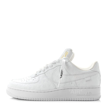 Louis Vuitton X NIKE AIR FORCE 1 Calfskin Monogram Mens Low Top Sneakers 9 White 1 of 10