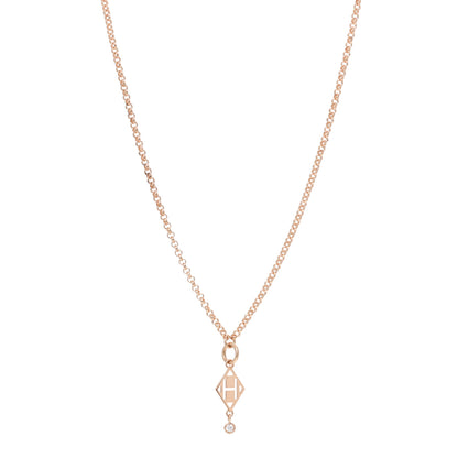Hermes 18K Rose Gold Diamond Gambade Pendant Necklace 1 of 6