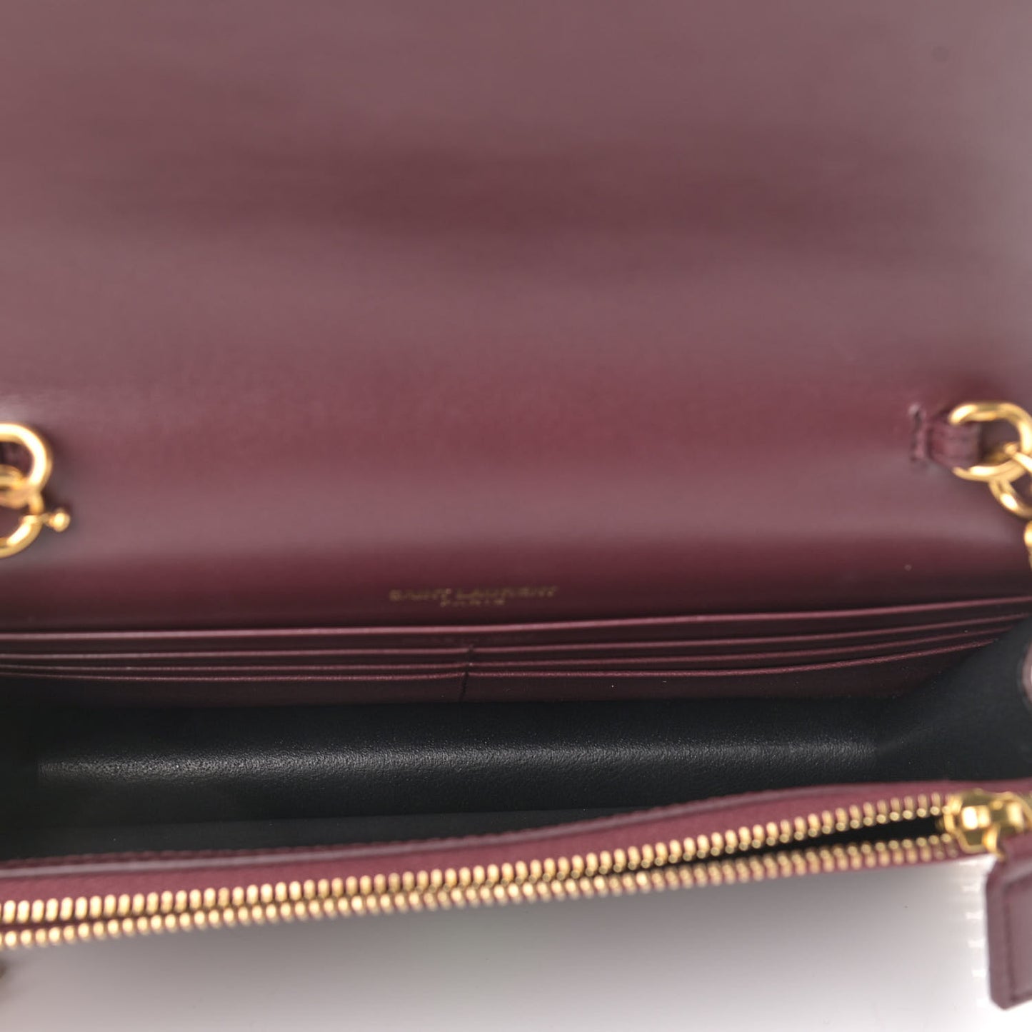 Smooth Calfskin Classic Monogram Kate Tassel Chain Wallet Palissandre