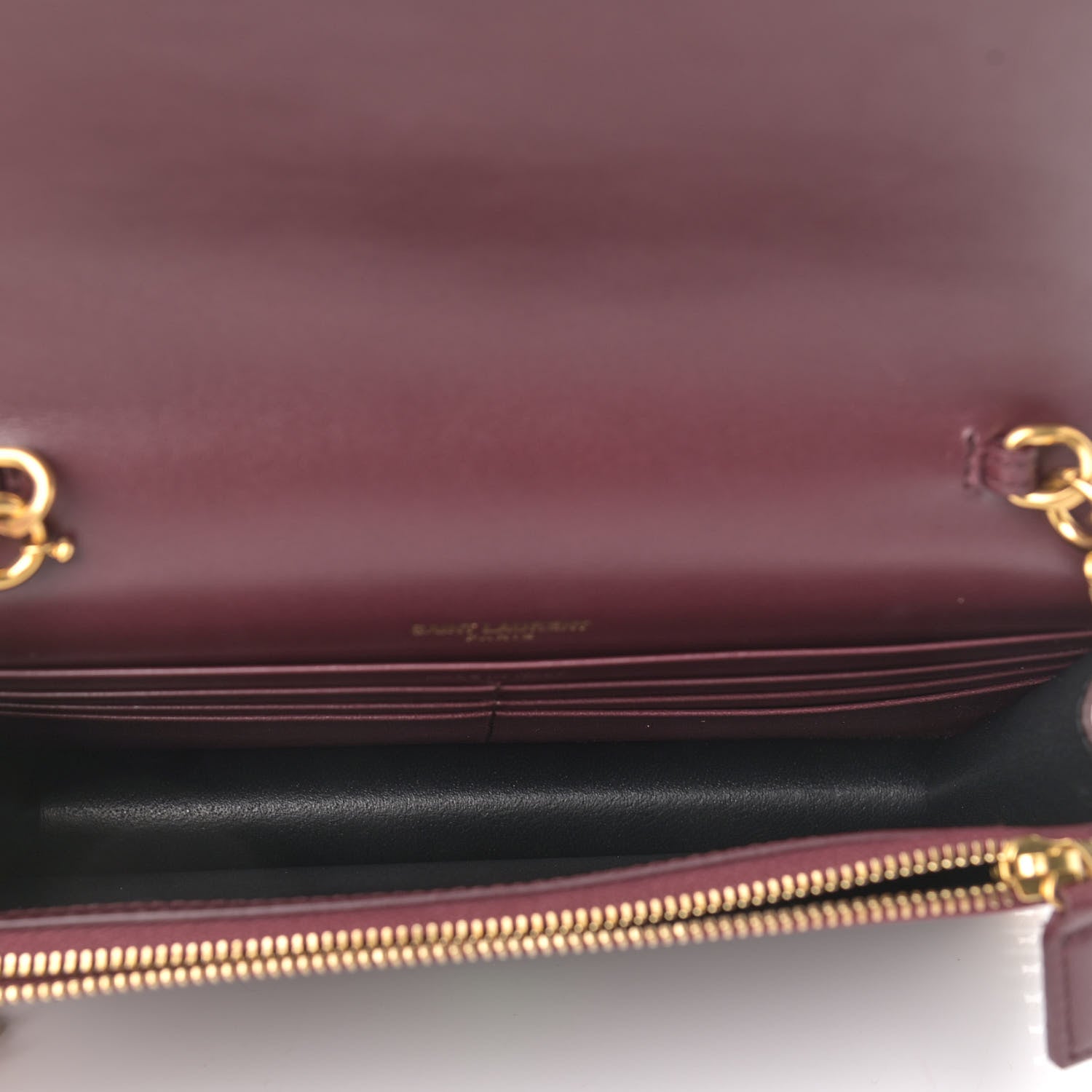 Saint Laurent Smooth Calfskin Classic Monogram Kate Tassel Chain Wallet Palissandre 5 of 8